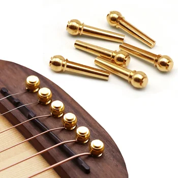 6 парчета/партида Струни за китара Пирон метал акустична китара мост щифтове месинг китара струни фиксирани конус низ щифтове низ
