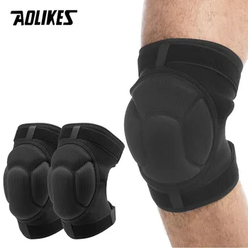 AOLIKES 1Pair наколенки за спортни регулируеми черни сгъстяване гъба подкрепа наколенка спорт против хлъзгане сблъсък избягване коляното подложки