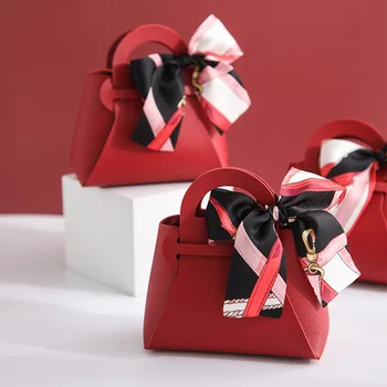 20Pcs кожени бонбони подаръчни торбички за сватбено тържество творчески бонбони шоколад кутия опаковка сватбени подаръци и рожден ден парти доставки