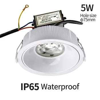  Водоустойчив LED осветление против мъгла баня таван светлина вградена кухня специални анти-дим влага IP65, DC12V, AC220V5W