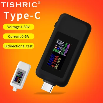  Type-c USB двупосочен тестер 4-30V 0-5A USB тестер за ток на напрежение LCD дисплей Цифров волтметър Измерване на тока