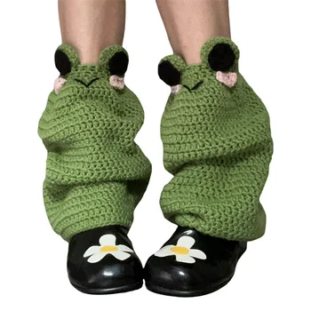 Жените плета крак нагреватели сладък коляното високи чорапи естетически ботуши маншети покритие за улично облекло дрехи аксесоари