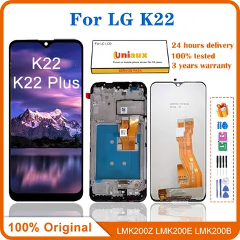 LM-K200BAW Оригинален LCD за LG K22 дисплей сензорен екран събрание дигитайзер за LG K22 плюс LCD екран с рамка