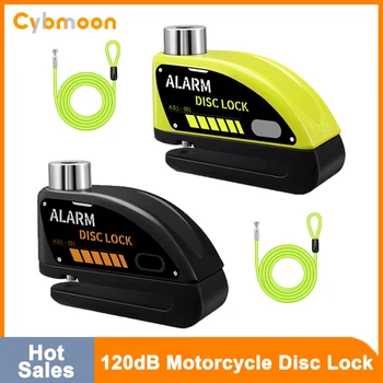 Cybmoon мотоциклет диск заключване мото велосипеди аларма колело диск катинар водоустойчив 120dB силен анти-кражба скутер аларма заключване