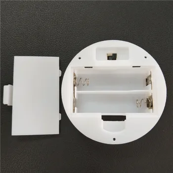 10PCS/LOT 2 AA батерия вграден държач случай кутия с превключвател капак бял кръг за 3V 2A AA батерии база гнездо организатор