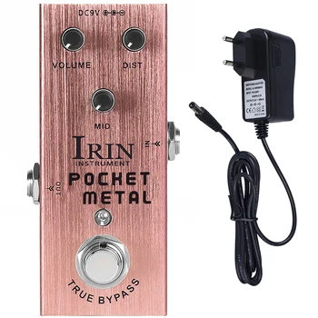 IRIN AN-04 POCKET METAL Изкривяване педал електрическа китара ефект педал с 9V адаптер диск Mid тон китара педал истински байпас
