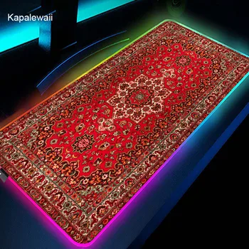 Персийски килим игра RGB мишка подложка геймър мишка подложки 900x400mm лаптоп Mousemat LED игри подложка за мишка оверлог Deskmat клавиатура подложки