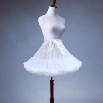 Дамски тюл фуста шифон къдрици балет танц pettiskirts кринолин половин приплъзване обръч за рокля сватба абитуриентски парти