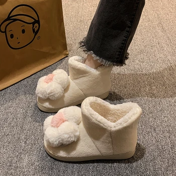 Жена Плоски ботуши Дамски обувки Австралия ботуши-жени кръгли пръсти зимни обувки ниски дами сняг 2023 гумени глезена твърди Рим Shor