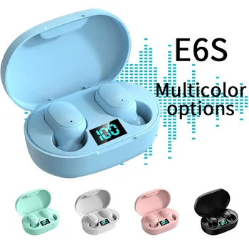 TWS E6S Безжични слушалки с микрофон LED дисплей Слушалки Безжични Bluetooth слушалки E6S Fone Bluetooth слушалки
