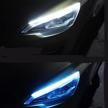 2pcs Ултра тънка гъвкава DC12V LED светлинна лента динамична лампа за кола за Peugeot 206 207 208 301 307 308 407 2008 3008 4008