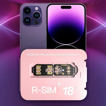 v28 R-SIM18+ Двучипова карта за отключване на процесора за IPhone14 ~ 6 Серия 5G версия iOS16