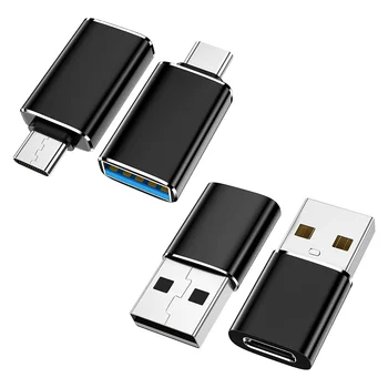 4 пакет USB C към USB адаптер &USB към USB C адаптер за iPhone / PC / Samsung / Airpods / iPad / лаптоп / MacBook / CarPlay