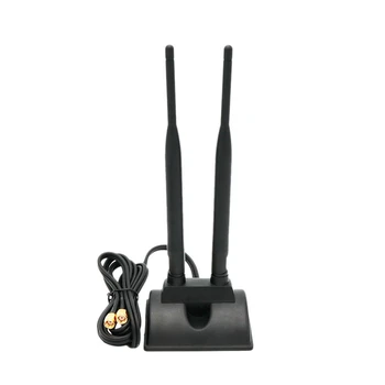 2.4GHz 5GHz двулентова RP-SMA мъжка WiFi антена + IPEX MHF4 към RP-SMA женски кабел 9.8 инча за м.2 NGFF мрежова карта PC