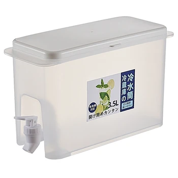 3.5L Кухненски диспенсър за вода Контейнер за студена вода Чайник с кранче (1 бр., бял)