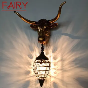 ФЕЯ Модерен интериор кристални стенни лампи творчески говеда дизайн Led нощни свещници светлини за дома хол веранда декор