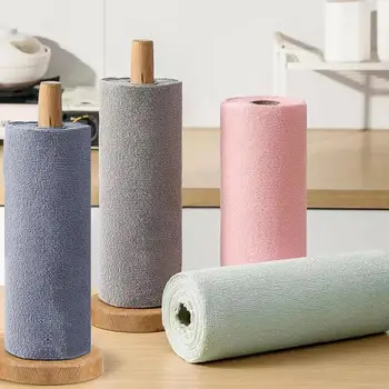 Ролка за кърпа за многократна употреба за кухня Удобни и практични безхартиени кърпи Roll Tear Microfiber Cloth Rags Cleaning Roll