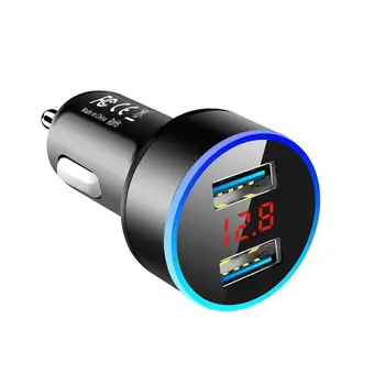3.1A Двойно USB зарядно за кола с LED дисплей Универсален мобилен телефон Зарядни устройства за кола Адаптер за бързо зареждане