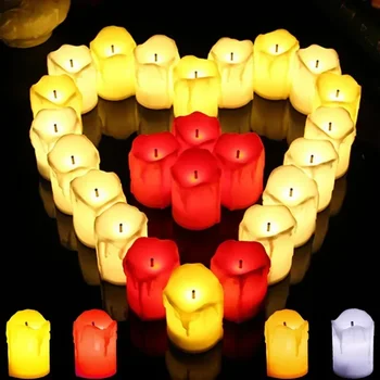 4/1бр Безпламъкови LED свещи светлини Батерия захранва романтична атмосфера чай светлина LED фалшиви свещи сватбено тържество декор доставки