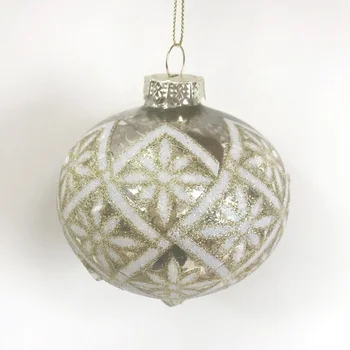 Украса за коледно дърво Стъклена творческа висулка Tiktok подарък Експортиране на 9 см модел лук топка