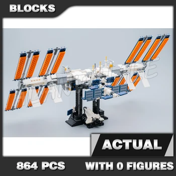 864pcs Идеи Космическа международна космическа станция МКС Совалка Товарни космически кораби 50005 Играчки за строителни блокове, съвместими с детска тухла