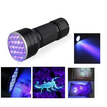  395nm невидим маркер за мастило за откриване на черна светлина 21 LED UV ултра виолетов мини преносим многофункционален фенерче за банкноти
