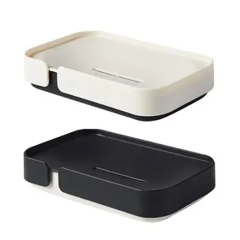Двуслойна сапунена чиния Издръжлив контейнер за сапун Преносим дренажен държач за дозатор за сапун Универсални аксесоари за баня за душ