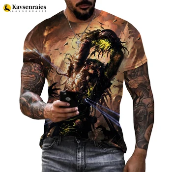 Нов филм Predator 3D T Shirt Мъже Жени Улично облекло Извънгабаритни върхове Лятна мода Случайни къс ръкав Cool T Shirt 6XL