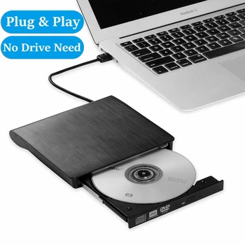 Тънък външен USB 3.0 DVD RW CD записващо устройство Reader за лаптоп PC
