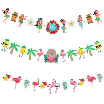 Фламинго парти за еднократна употреба Фламинго парти декорации Детски Хавай Летни тропически Луау Консумативи за рожден ден Алоха