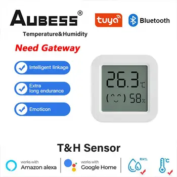 Tuya Bluetooth/Zigbee Температура Влажност Интелигентен сензор Вътрешен термометър Via Alexa Google Home Гласов контрол Работа с шлюз