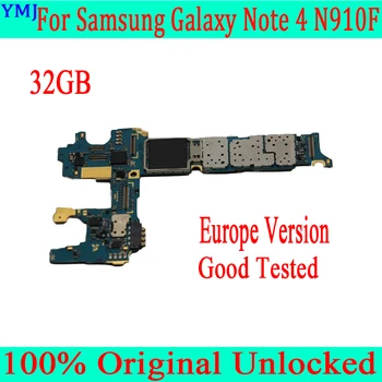 Фабрично отключена за Samsung Galaxy Note 4 N910A N910U N910F N910G дънна платка 32GB плоча 100% оригинална добра тествана