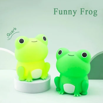 сладък силиконов жаба LED нощна светлина сензор за докосване Димируем таймер USB акумулаторна нощна лампа Деца бебешка играчка подарък нощни лампи