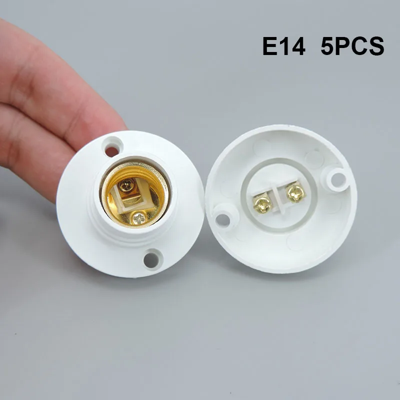 5Pcs E14 Електрическа крушка лампа мощност Цокъл държач база монтаж винт капачка LED светлина бяла лампа фиксиране адаптер конвертор AC 100-230V c1