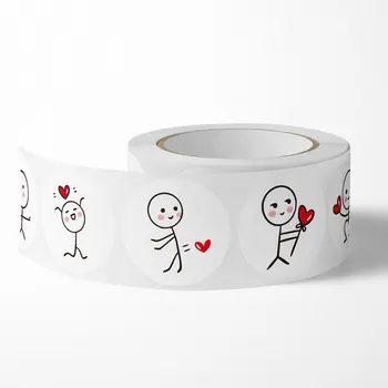 500pcs Matchman Свети Валентин стикери любов етикети за сватба празник подарък декорация плик запечатване Scrapbooking