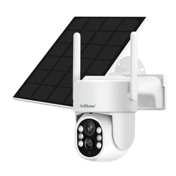 Srihome DH005 4MP 1440P пълноцветна слънчева енергия с ниска комсунпция IP куполна камера AI хуманоидно откриване Монитор за видеонаблюдение за домашна сигурност