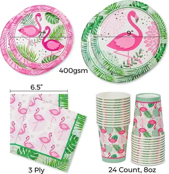 Flamingo еднократна тава за хартия розова салфетка парти единичен рожден ден доставки хартия тава