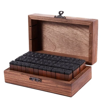 Гумен печат азбука номер символ дървена кутия комплект печат стил дърво писмо 280PCS