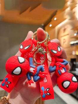 Spider Man ключодържател Marvel Avengers сладък кукла висулка действие фигура Spider Man: No Way Home Car ключодържател чанта висулка подарък за рожден ден