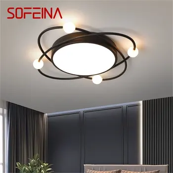 SOFEINA Скандинавско таванно осветление Съвременни черни кръгли лампи LED Начало декоративни за всекидневна стая