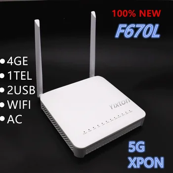 2/4/5 бр. 100% НОВ ONU xpon F670L 5G ONT epon/gpon Dual Band 4ge+1tel+2usb+Ac 5g Wifi NEW ONT рутер F670L Без захранване