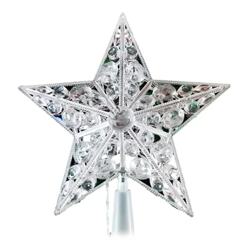 Nordic Коледно дърво звезда с LED светлина батерия захранва изкуствена кристални мъниста Treetop фея лампа Коледа Dropship