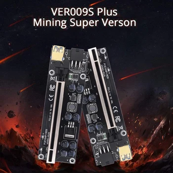 009S Plus щранг карта VER009S PCIE PCI-E PCI Express X16 GPU 6In адаптер карта 1X 16X удължител USB 3.0 кабел