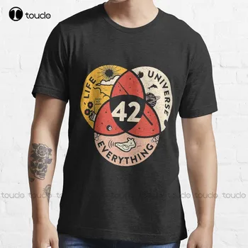 42 Отговорът на живота Вселената и всичко Тениска Реколта риза по поръчка Aldult Teen Унисекс цифров печат тениска