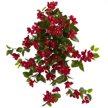 Bougainvillea Висящ храст изкуствено растение (комплект от 2), червено