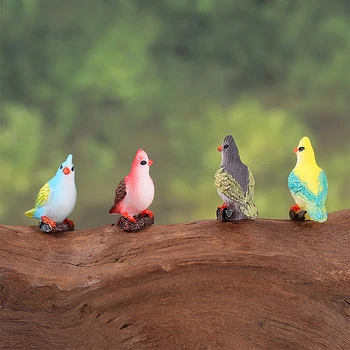 1pC Мини смола птица семейство гора серия орнаменти птици растение за декор миниатюрни микро пейзаж градинарство саксия бюро декор