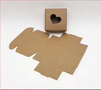 50 бр. Кутия за подаръчни опаковки от крафт хартия, крафт картонена ръчно изработена кутия за сапунени бонбони, персонализирана кутия за подаръци от занаятчийска хартия