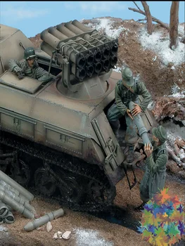 Unassambled 1/35 танков екипаж включва 3 MAN (NO TANK) Смола фигура миниатюрни модели комплекти Небоядисани