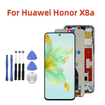 6.7'' За Huawei Honor X8a LCD CRT-LX1 CRT-LX2 CRT-LX3 дисплей сензорен екран с подмяна на монтажа на рамков дигитайзер