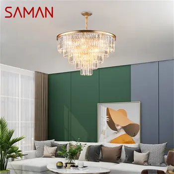 SAMAN висулка светлини постмодерни луксозни LED кристал лампа тела за декорация на дома трапезария